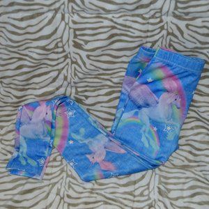 Cute Girls Leggings with Rainbows and Unicorns M/L